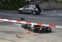 Schwerer Krad PKW Unfall Koeln Muelheim Am Springborn Cottbuserstr P023